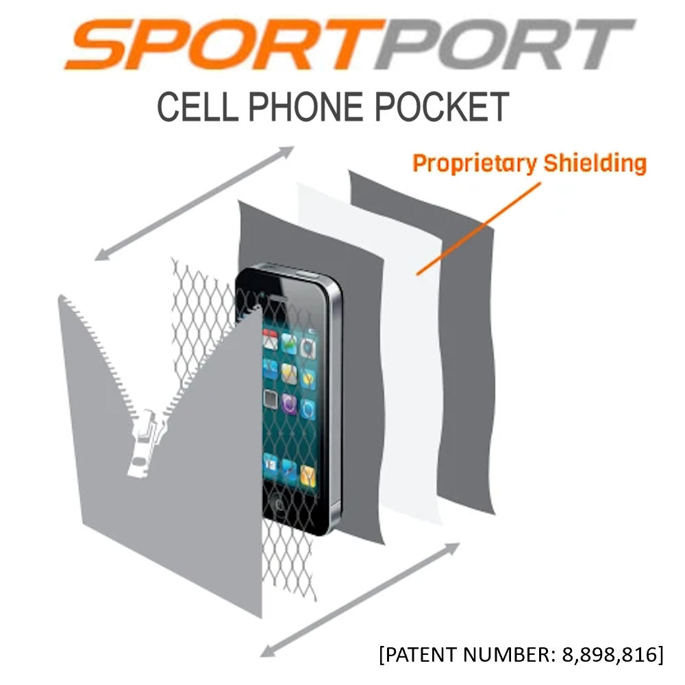 Apex Sports Bra w/ EMF Safety Cell Phone Pocket - blk/blk/blk